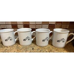 Set of 4 RCA Vintage Mug Cup - Dog Nipper- Victor Gramophone Cups